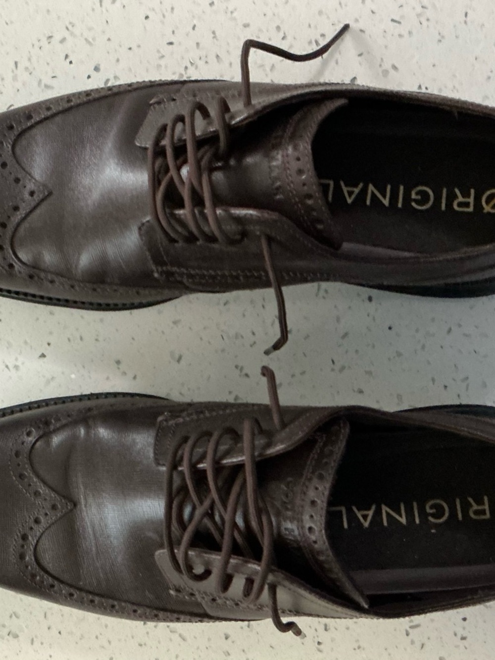 Cole Haan Dark Brown Leather Wingtip Oxfords